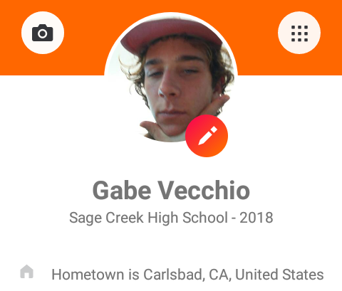 This is the ZeeMee loading page. Users can personalize their account with a profile picture, what school they are attending, and where they are from.