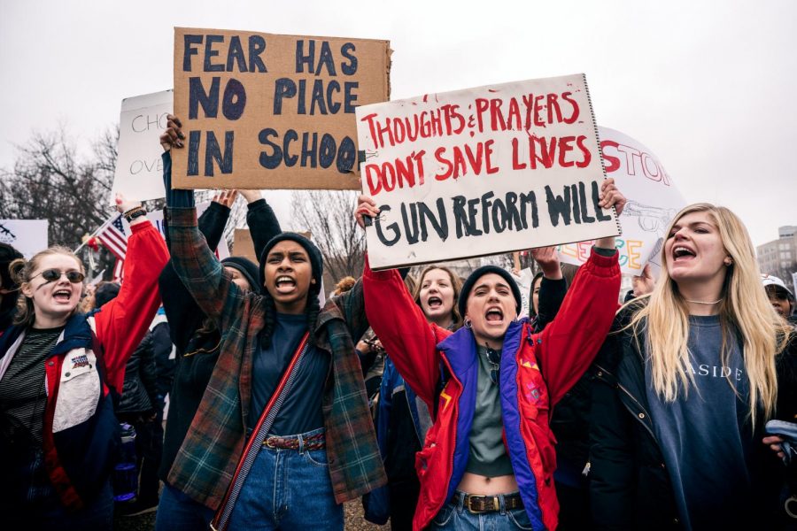 Teenagers protest for sensible gun reform in the Washington D.C. area. In the
wake of the tragic shooting at Majory Stoneman Douglas High School, the debate about
gun control has reignited.
