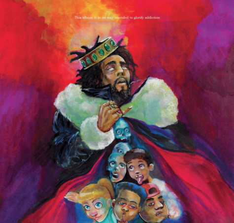 Album cover for “KOD”, shows a very dreamy picture of multiple kids doing different drugs such as smoking marijuana, snorting cocaine, and taking pills. All of this is the general theme of the album, and what J. Cole is advocating against.  