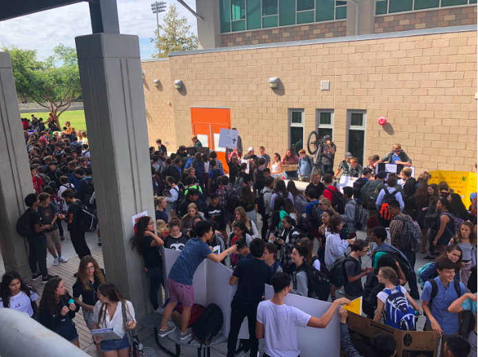 Students gather throughout the academic mall this past Wednesday, Oct. 3 to get a glimpse at the extensive variation of clubs offered during the annual Club Rush event. As of last year, Sage Creek has over 60 clubs that the student body can become involved in.