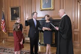 Judge Brett Kavanaugh took part in the ceremonial swearing in ceremony. Kavanaugh was a highly controversial nominee due to sexual assault allegations from his high school and college days.