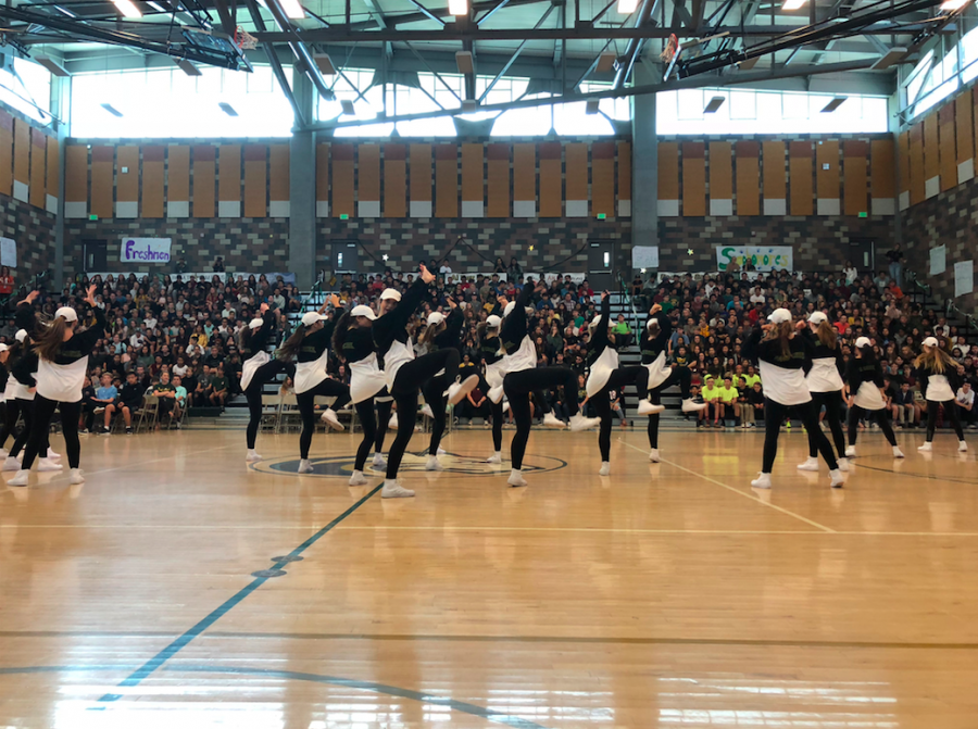 The Dance Team rocks the Sage Creek students during their first Pep Rally Performance. This performance showcased how these dancers are determined and know how to bust a move.