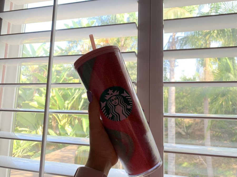 This is one of the newly released Starbucks reusable seasonal cups for the 2020 holiday season. On November 6th, Starbucks held their annual offer of receiving a free red coffee cup with any holiday drink order.