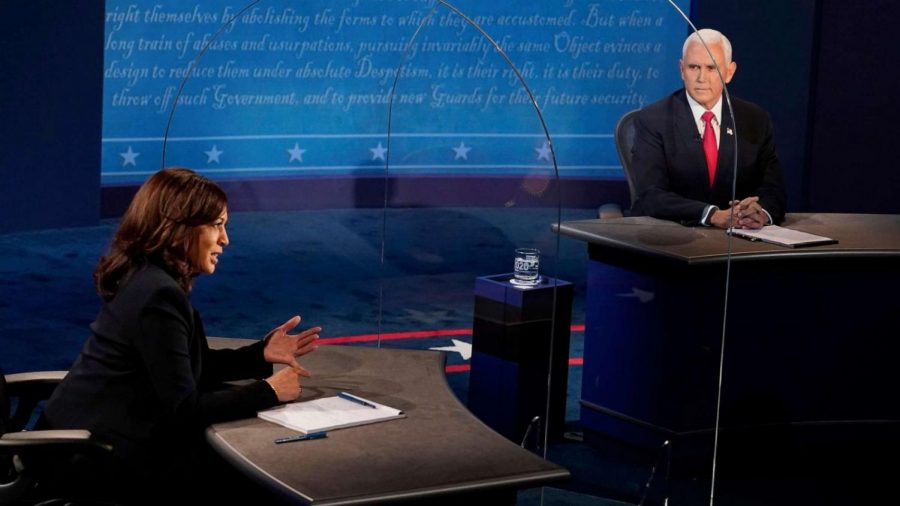 Senator Kamala Harris and Vice President Mike Pence on the debate stage. Both participants communicated how they plan to improve the lives of the American people.