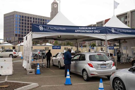 People line up in their cars at UCSD to receive their COVID-19 vaccine. Folks can book their COVID-19 vaccine appointment at Walgreens, CVS and SanDiegoCounty.gov.
