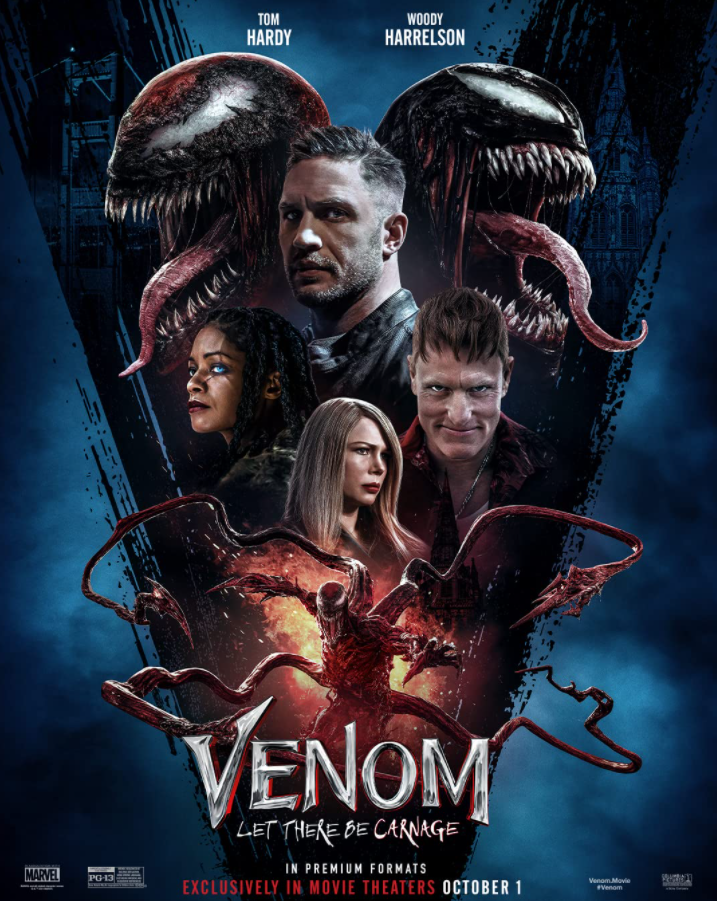 “Venom: Let There be Carnage” was released in theaters on Oct 1, 2021. The film follows Eddie Brock and Venom as they struggle to coexist and defeat Carnage.
