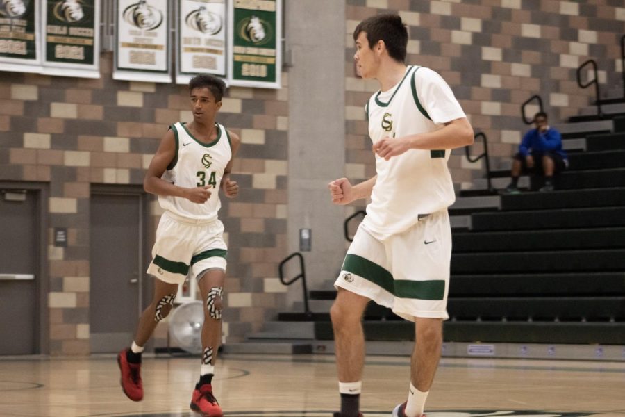 Vishal Jayanthi and Jacob Martin run back on defense against San Diego High School. With the friendship they share, they worked together to win a State Championship in the 2019-2020 season. 