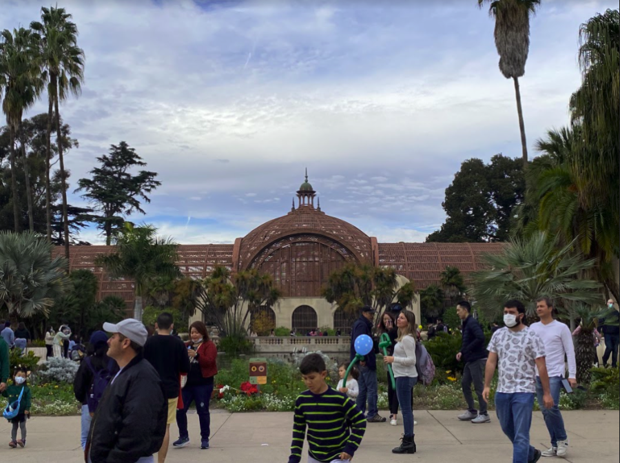 Visitors check out Balboa Park’s Botanical Building. The building houses dozens of different species of plants including orchids, palms and seasonal displays that change throughout the year.