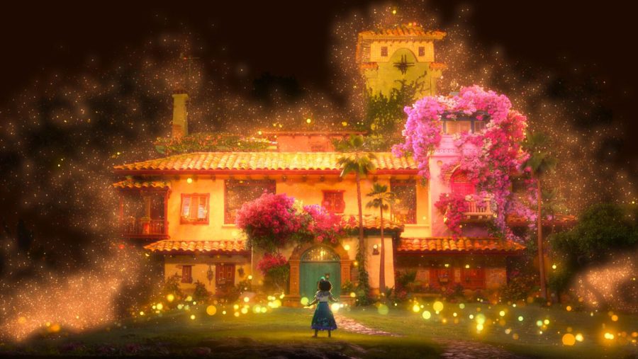 Mirabel Madrigal, the main protagonist, stands in front of her house. Her house, known as the Casita, is filled with magic, almost having a personality of its own.
