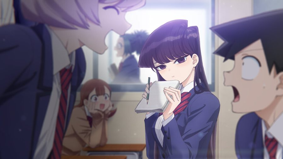 A poster starring Komi and her friends Tadano, Najimi, and Ren. Despite it only being a couple months since season one, the series is already coming back for another season.
