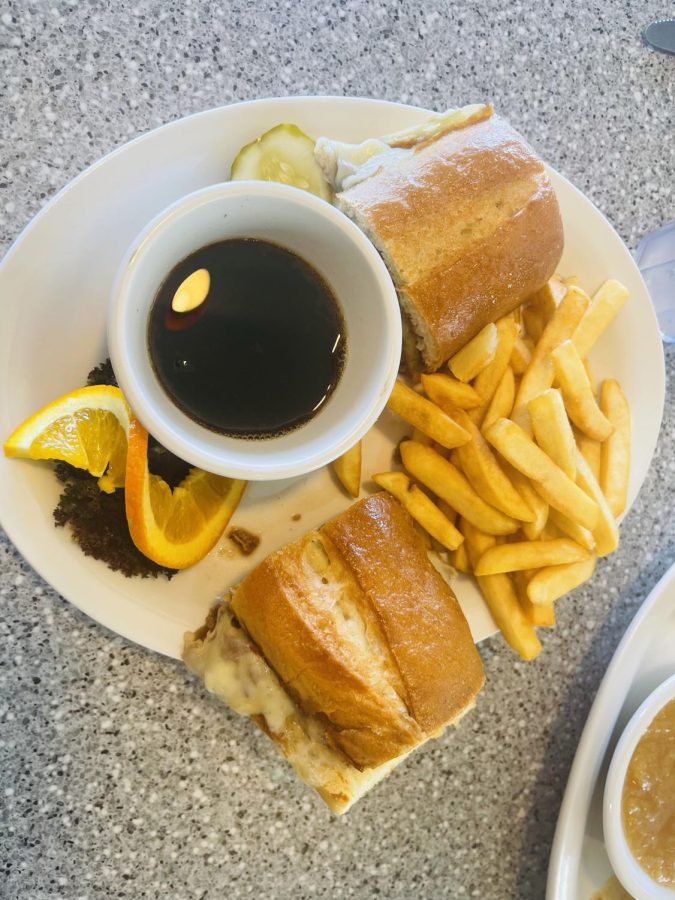 Bobby’s French Dip sandwich lies next to their homemade steak fries and au jus dipping sauce. Bobby’s Hideaway Cafe offers many sandwiches for their guests, such as their Monterey Steak sandwich that was featured in San Diego Magazine. 