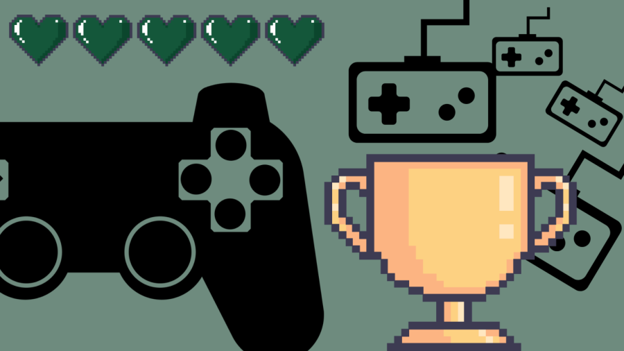 A player has all lives and a trophy on the line while playing a video game. Some games elaborate upon previous versions while others reinvent the concept of video games altogether.