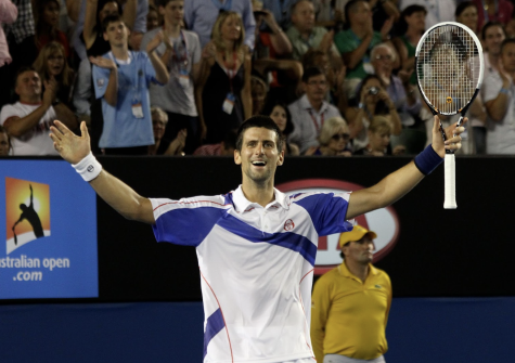 Djokovic amidst his 2011 Australian Open victory. This image shows both how much he has grown as an athlete and how much effort he has put into the sport to be in the position he is in today.