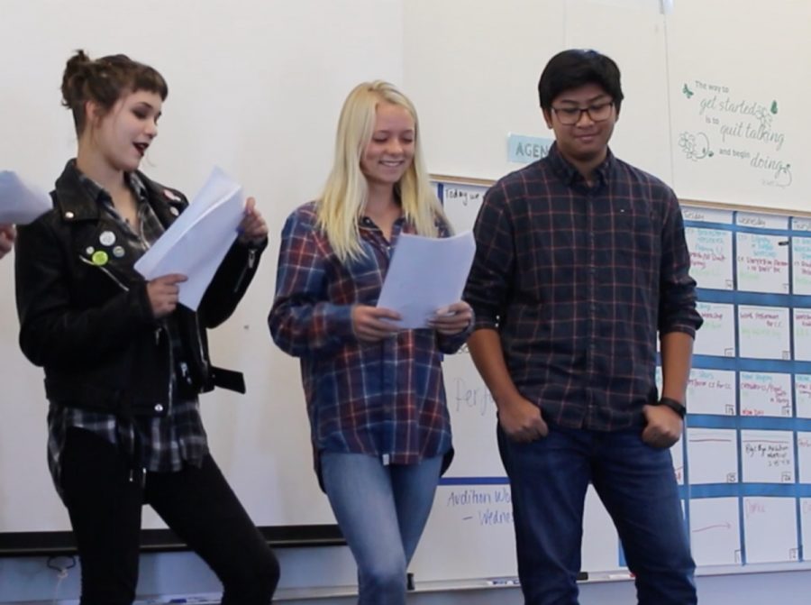 Ashley Chandler in theatre class with her fellow classmates. 