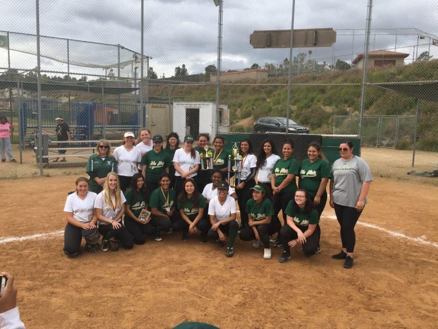 Sage Creek stands proudly with their first place trophy with second place winners Mar Vista