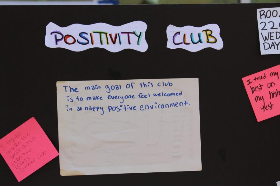 One of the many clubs advertised at last years club rush was Positivity Club. At club rush, there are a wide variety of clubs students are able to join.