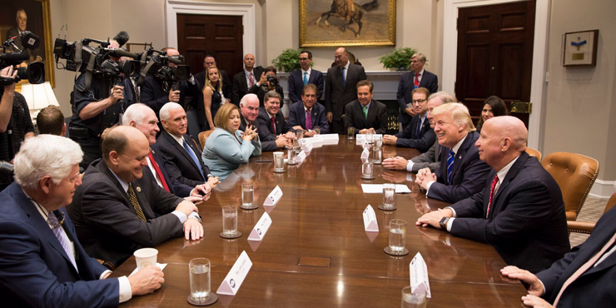 Trump discusses his new tax plan with leaders in Washington D.C.