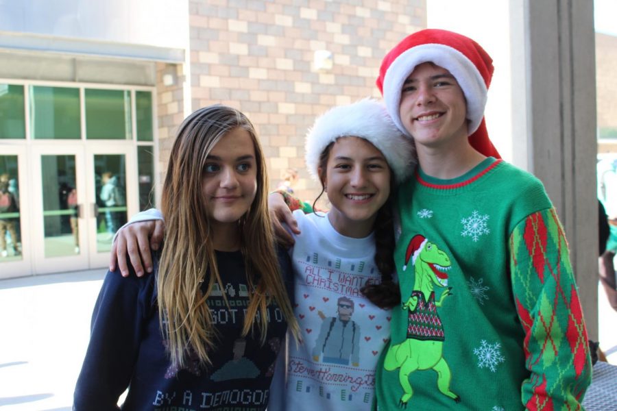 On the last day of school before winter break, students demonstrated their holiday spirit by showing off their ugliest Christmas sweater.
