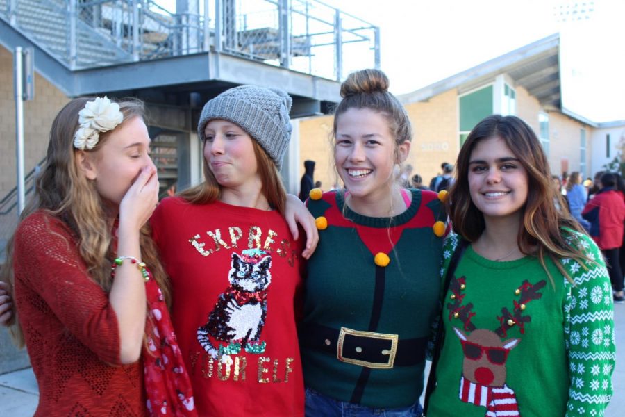 On the last day of school before winter break, students demonstrated their holiday spirit by showing off their ugliest Christmas sweater.
