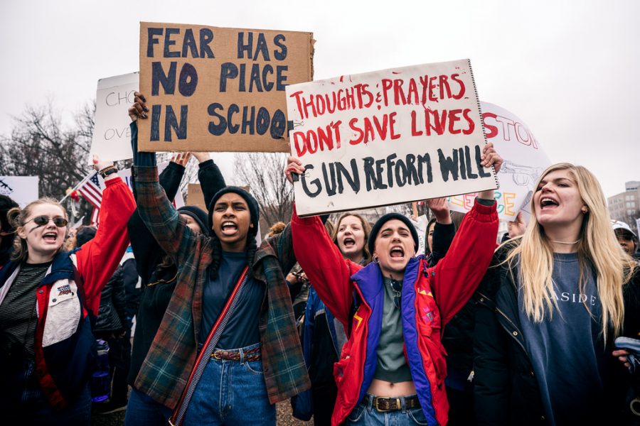 Teens for Gun Reform, a student group in the Washington D.C. area, demonstrates in the wake of the Stoneman Douglas high school shooting