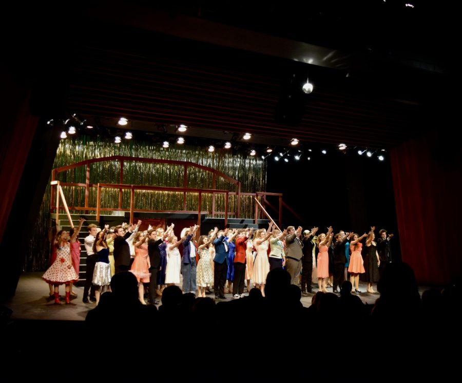 The whole cast thanking all those that helped make the show a success during the finale of opening night!