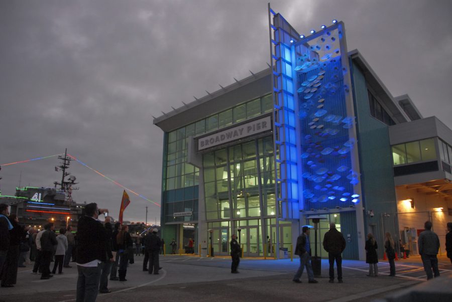 Port Pavilion lights up the Broadway Pier once the bright lights turn on at night. Combined with Sage Creeks decorations it will make for a great prom venue.