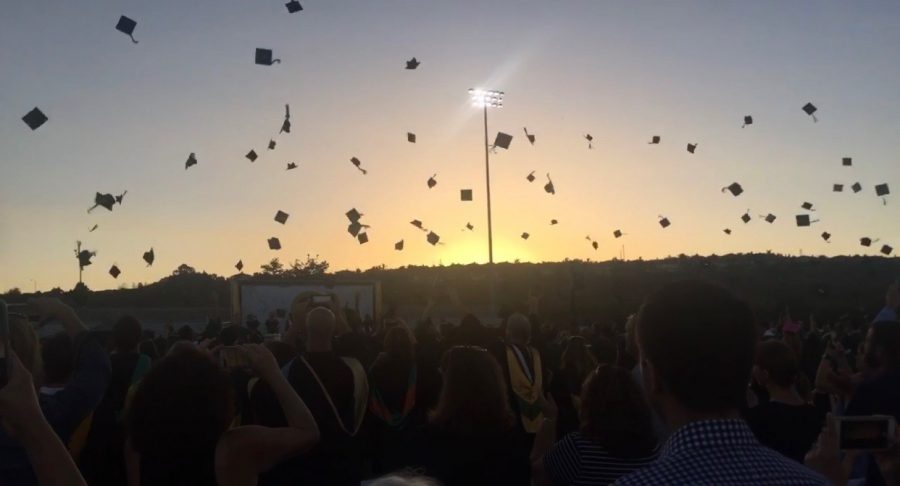 Graduating Senior Class of 2017, throw their caps as they wave goodbye to Sage Creek High School. This year, a new set of students, Graduating Class of 2018, will be throwing up their caps and turning their tassels as they prepare for adulthood.