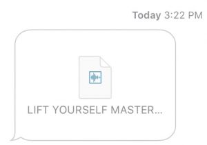 The only picture given to the track “Lift Yourself”, most likely the final draft that was sent to somebody was an mp3 in iMessage from an iPhone.