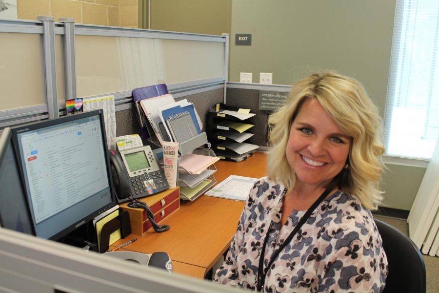 Jennifer Hatter sits at her desk in the office where she works as the administrative assistant to assistant principal Bill Lord, as well as a student data technician and an office assistant. She is the first ever Classified Staff Member of the Year for Sage Creek and remains a positive influence for the school in all circumstances.