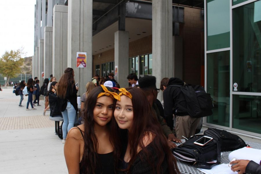 Juniors Norma Gonzales and Karla Pacheco putting a cute spin on “Yellow” day with matching bright bows. Sage Creek kicked off this past week with a fluorescent apparel theme in order to commense the “Start With Hello” week.