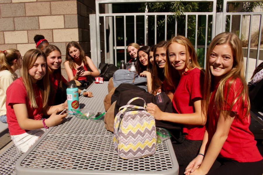 Freshman wear red on Wednesday, Oct. 24 to demonstrate their drug free pride. During Red Ribbon Week, our school dressed up to celebrate the national occasion. 