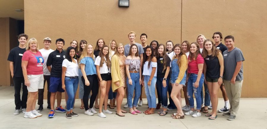 Seniors and Juniors from both CHS and SCHS posed in front of a building with CUSD Champion advisor Rosemary Eshelman. The Champions plan to encourage inclusion and open-mindedness throughout middle and elementary schools.