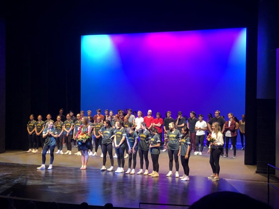 Sage Creek Dance Company along with the Bobcat Boys Crew and Dance 1 bow at the end of their Fall Dance Show. The show, "Awaken," was held Nov. 8 and 9.