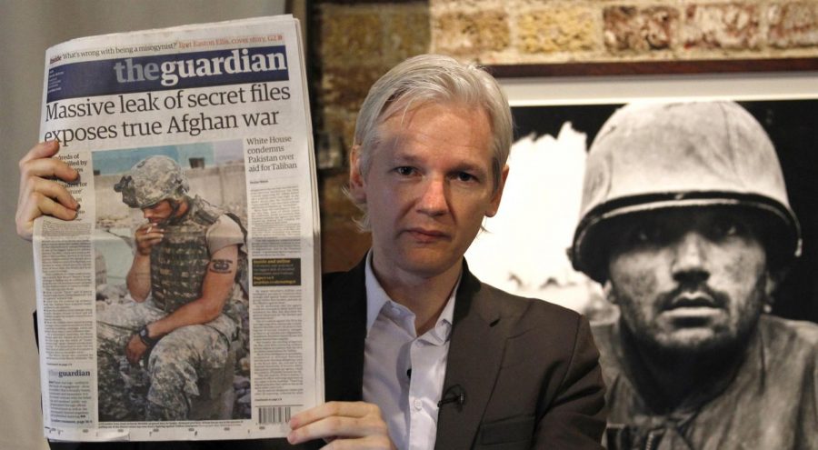 This image of Assange from 2010 shows a front page story on the release of the Afghan war documents. It was considered the largest release of US military intelligence at the time.