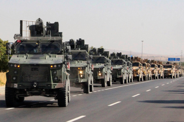  Turkish Army Trucks begin to invade. The troops have been deployed in masses and the fight continues to thicken. 
