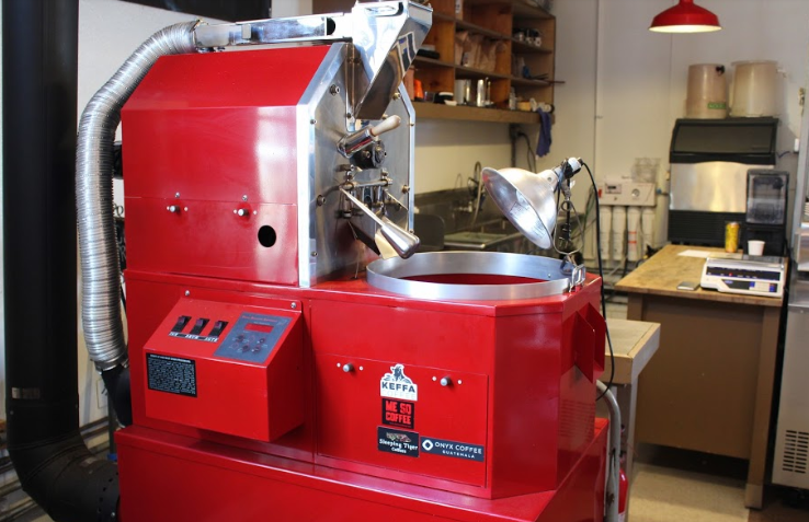 Roasting coffee can be an art. This one is a Primo roasting coffee machine used to roast Sleeping Tigers Coffee in house for their customers.