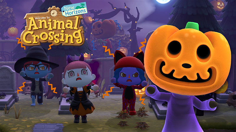 Jack, the Halloween Czar (right) and “Animal Crossing: New Horizons” players posing for a picture. Jack, the Halloween Czar has been featured in almost every game except for “Wild World” in the Animal Crossing series. 
