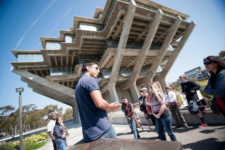 Students attend in-person tours of UCSD. In previous years, students would complete college tours in person rather than the updated virtual tours. 