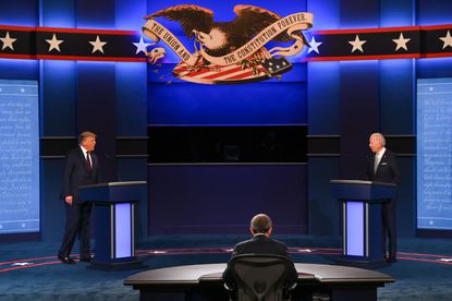 Donald Trump and Joe Biden debate in Cleveland, Ohio. This was the first of the debates between the US presidential candidates. 