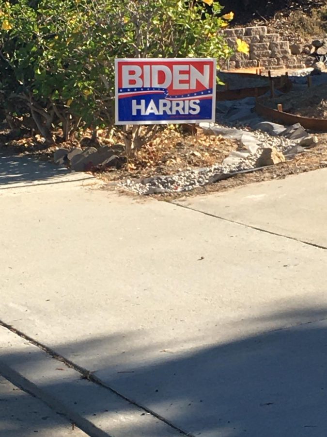 It’s election year and millions of Americans voice their support for their Presidential candidates. This is one of many political yard signs that are located in front of millions of Americans homes.