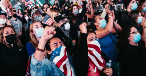 Before the speeches are given from Joe Biden and Kamala Harris supporters get ready by celebrating with flags, signs, and light sticks, all listening along to the presidential music. They were just excited for the victory speech to begin since the election outcome released the morning of Nov. 7, 2020.