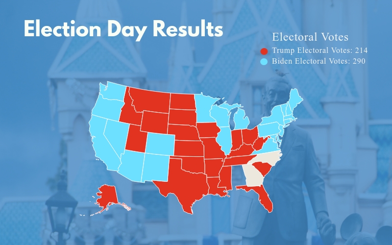 Above is a map depicting all 50 states and how they are voting. 2020 is one of the most controversial election years and as the votes roll in the map will be updated.