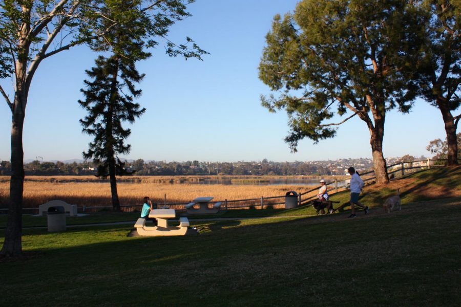 Carlsbad residents take in the overlook of the Buena Vista Lagoon at Maxton Brown Park. The park was established in 1965 to honor Lt. Maxton Brown Jr. who spent hours sighting over 150 species of birds at the lagoon.