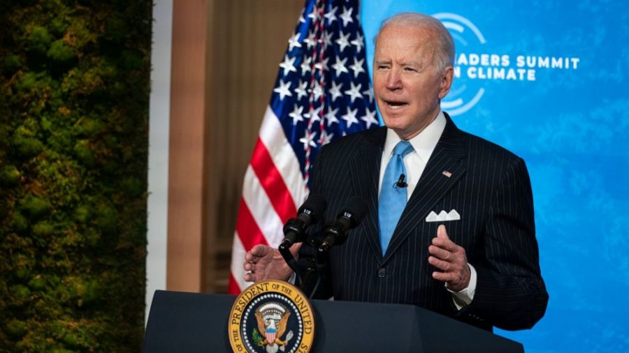 Biden speaks at the Leaders Summit On Climate. The virtual summit was held on Earth Day with the goal of increasing both the United States and other nations' climate ambition. 