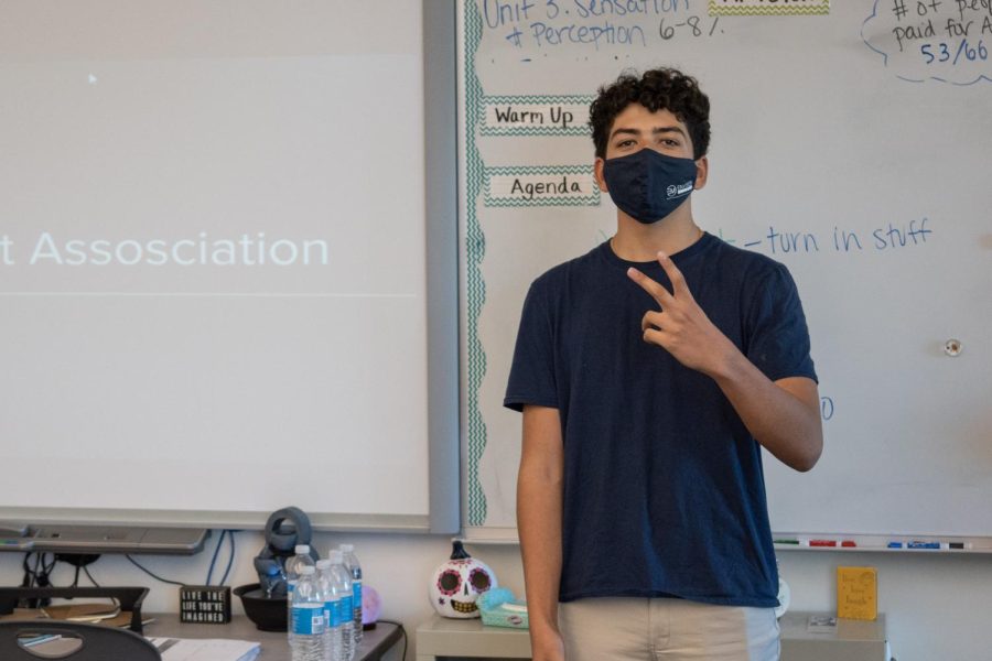 Club President Ali Elfarra poses before the club’s first meeting begins. The first meeting was on Oct. 22 in room 3202. 