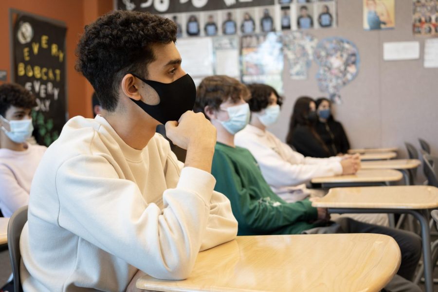 Club members listen to the presentation at the first meeting. The tenets of Islam and the subject of Islamophobia were the main discussion. 