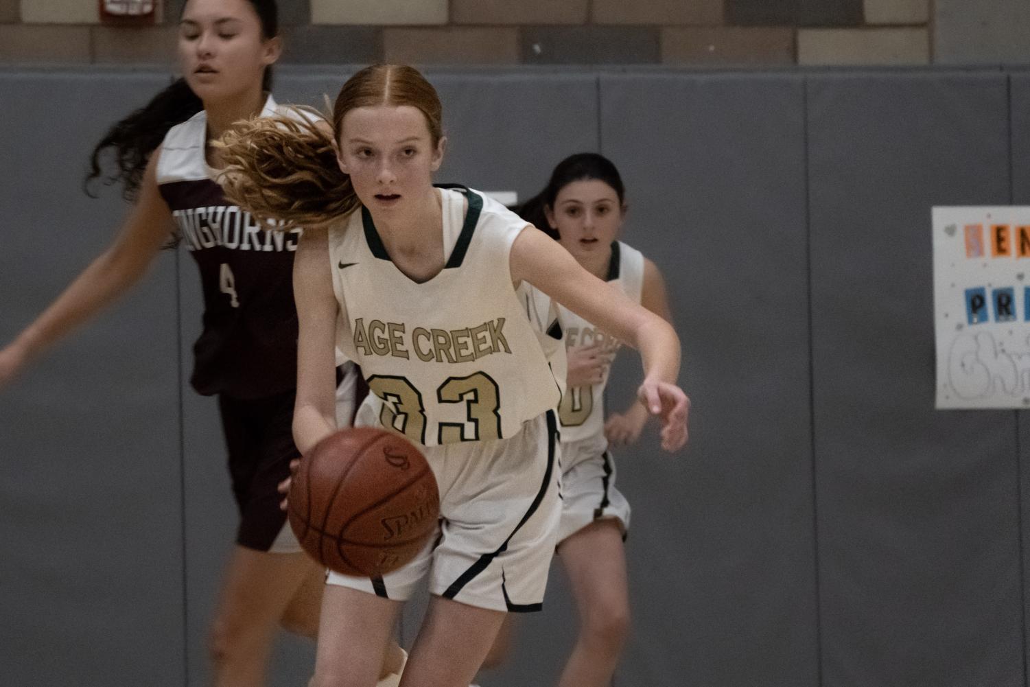 JV Girls Basketball in their Final Game of the Season