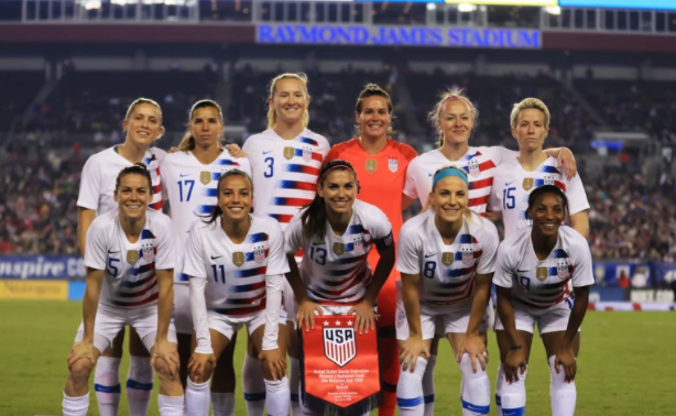 Members of the U.S. women's national soccer team filed a lawsuit in March of 2019 for gender discrimination. On March 5, the team is seen playing Brazil in Tampa Florida.
