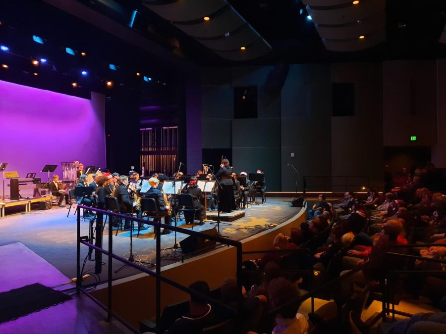 Wind ensemble plays “Eight Nights of Light.” The challenging piece made for a dynamic performance by the group.