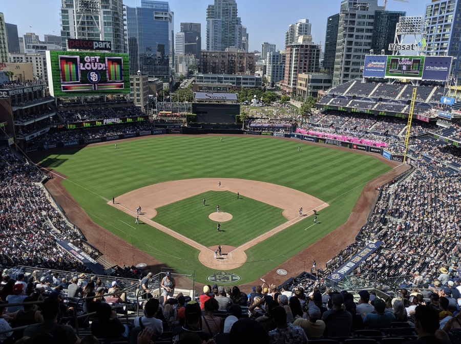 The Padres play at Petco Park. The stadium is located in Downtown San Diego and is home to the San Diego Padres.